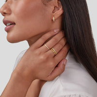 18K Gold Marissa White Crystal Layered Ring