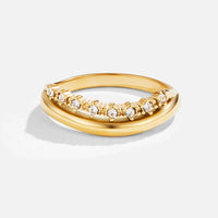 18K Gold Marissa White Crystal Layered Ring
