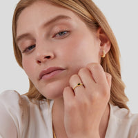 18K Black Crystal Ring