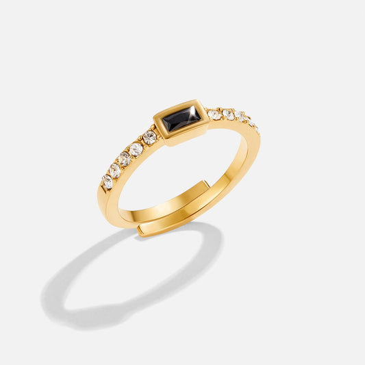 18K Black Crystal Ring