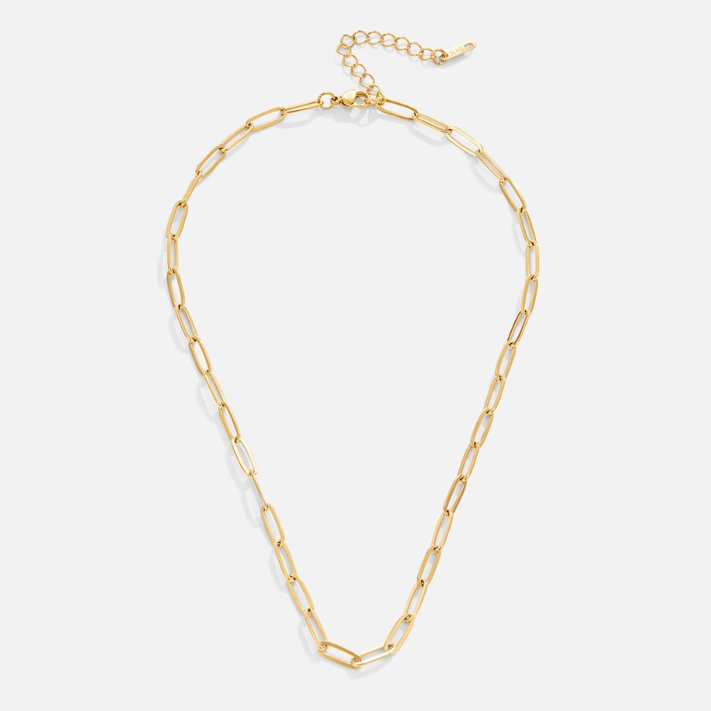 18K Gold Paperclip Necklace – Sleek and Elegant Gold Chain Necklace