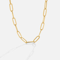 18K Gold Paperclip Necklace – Sleek and Elegant Gold Chain Necklace