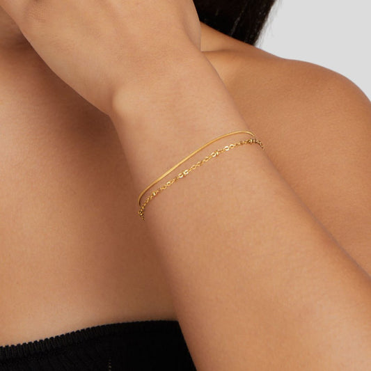 18K PIA GOLD LAYERED BRACELET