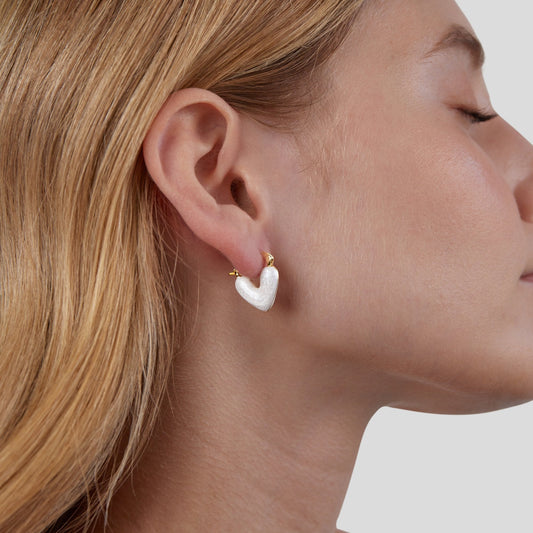 18K Gold Pure Love Heart Earrings