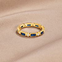 18K Gold Royal Blue Adeline Crystal Ring