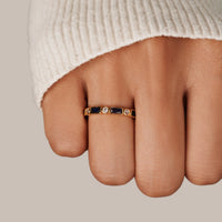 18K Gold Royal Blue Adeline Crystal Ring