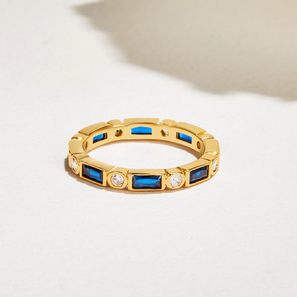 18K Gold Royal Blue Adeline Crystal Ring
