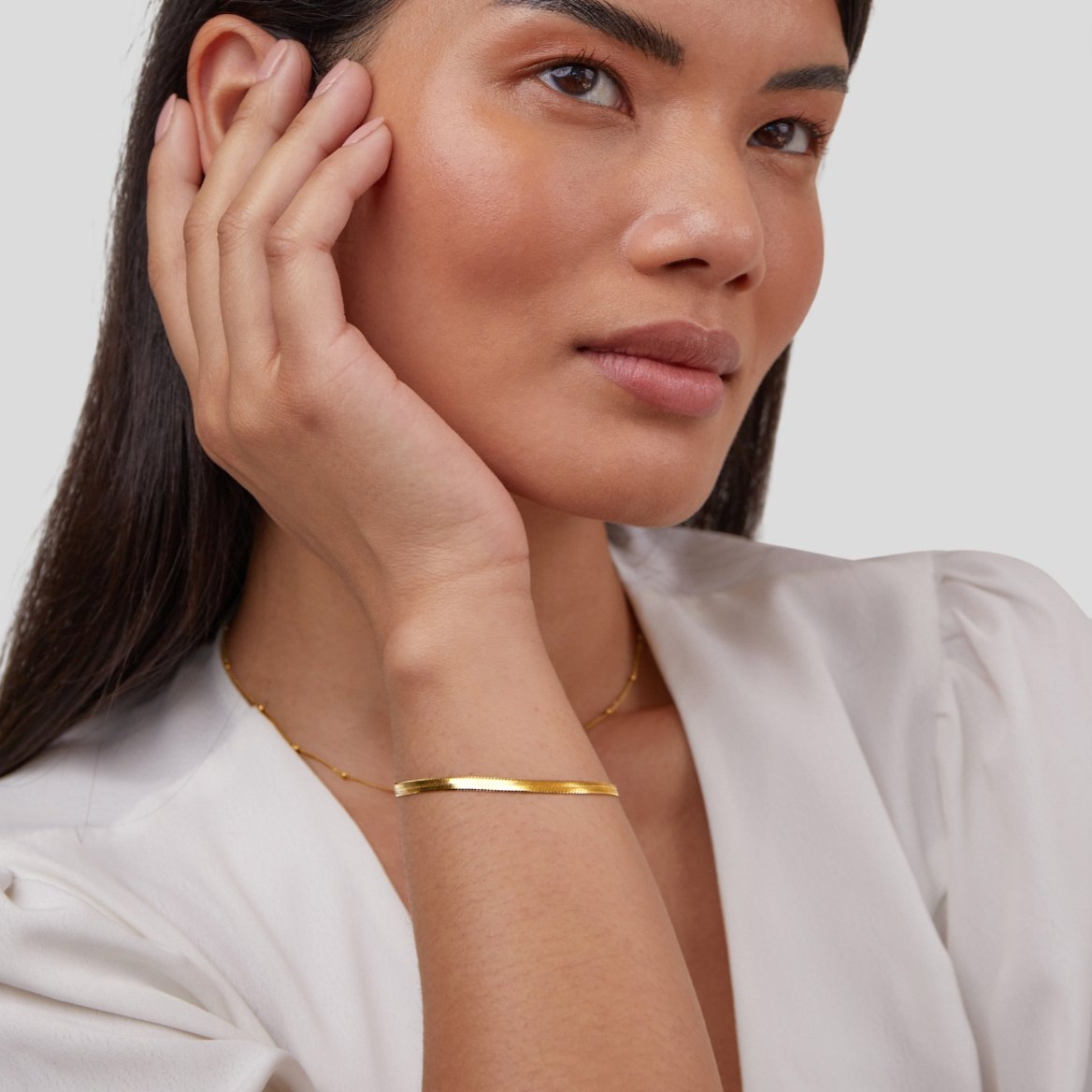 18K SARYA SNAKE CHAIN GOLD BRACELET