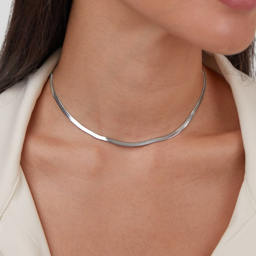 18K Silver Sarya Snake Chain Necklace