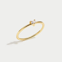 18K Gold Small Love Crystal Heart Ring