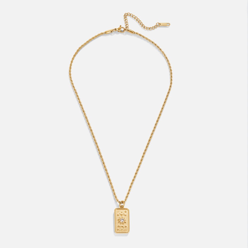 18K Gold-Plated Sun Tarot Pendant Necklace