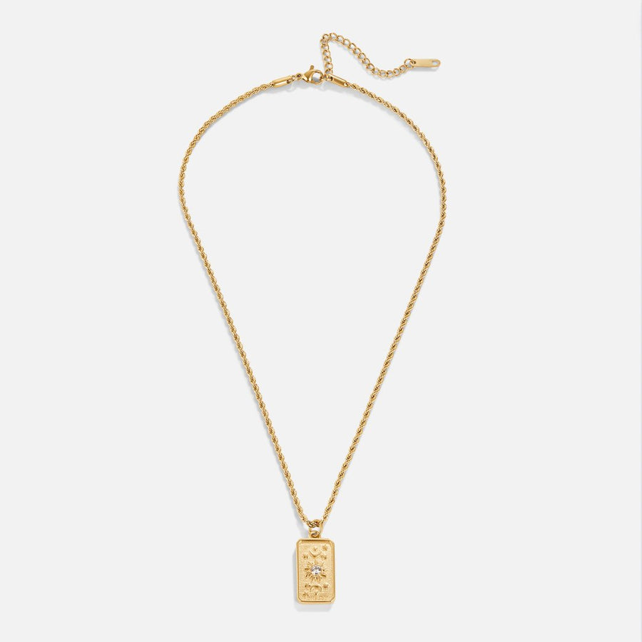 18K Gold-Plated Sun Tarot Pendant Necklace