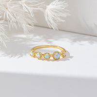 18K Gold Tiffany Opal Stone Ring