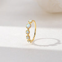 18K Gold Tiffany Opal Stone Ring