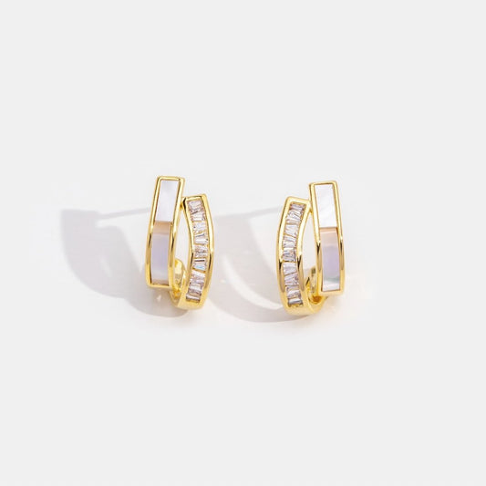18K Gold Timeless Love Pearl & Crystal Earrings