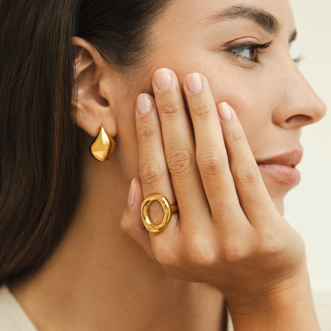 18k Vina Melted Gold Ring